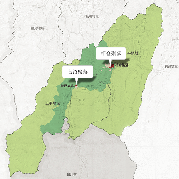 五箇山地区聚落地图