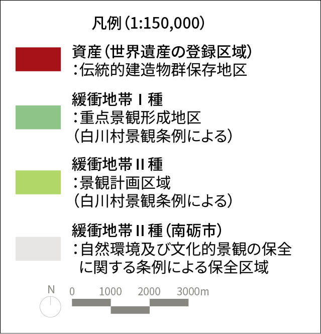 五箇山地方の集落の地図