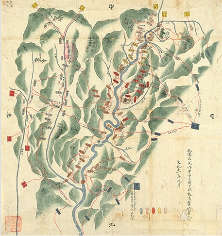 越中五箇山図（文化11年・1814）富山県立図書館所蔵の写真