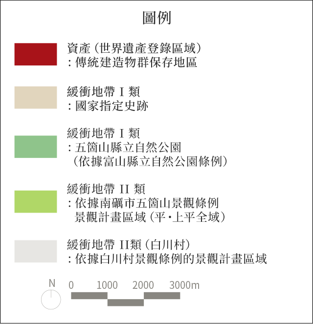 五箇山地區聚落地圖