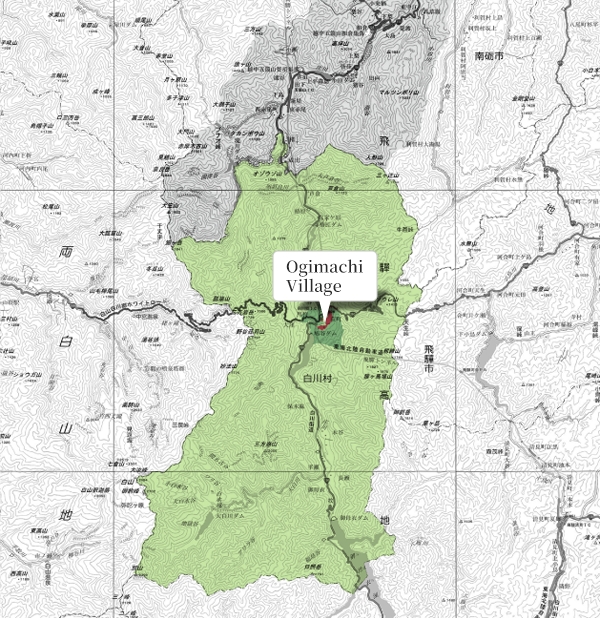 Map of the villages of Shirakawa-go