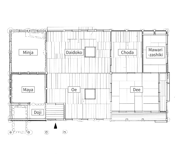 廣間型六間格局系（白川鄕）圖