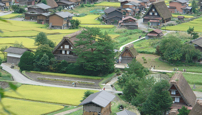 荻町、相倉、菅沼の3集落の写真